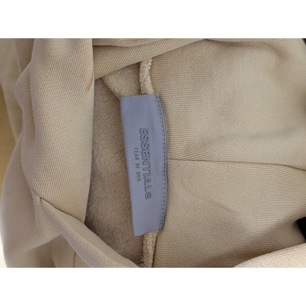 Fear of God Essentials Hoodie Yellow Lemonade Logo Pullover Sweatshirt Mens L - Picture 11 of 13